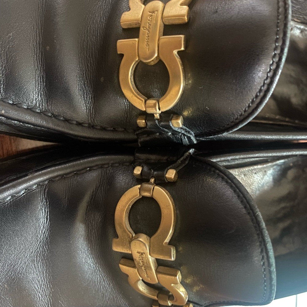 Salvatore Ferragamo Women Black Leather Loafers size 5.5 - Picture 5 of 5